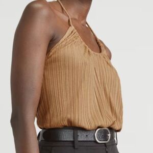 The Rib Soft Knit Halter Top - Caramel Everlane s small women's blouse